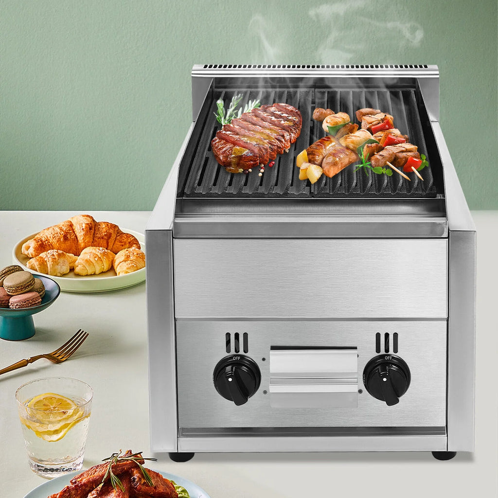 2 Burner Countertop Gas Charbroiler Grill H908416