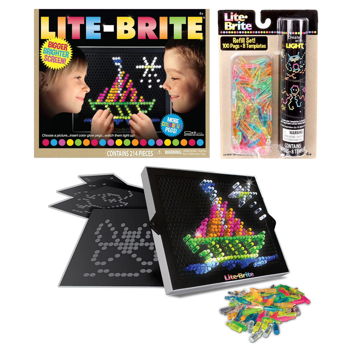 Lite Brite Ultimate Classic & Refill Pack with 14 Templates & 300 Pegs S421940