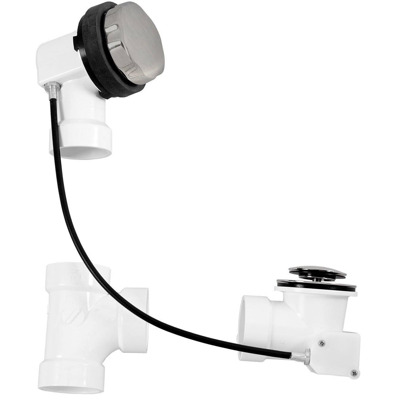 Satin Nickel PVC Cable Drive Bath Waste O164405