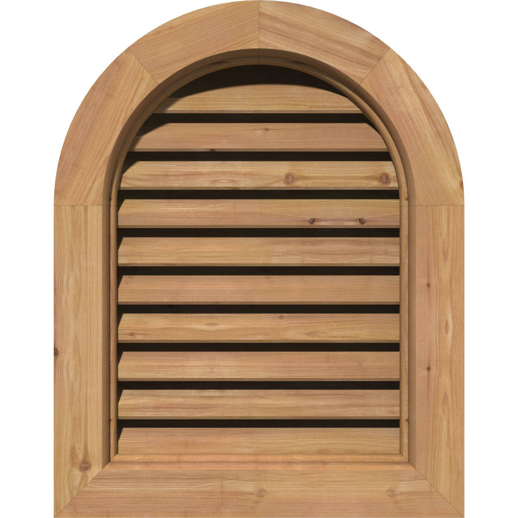 Round Top Gable Vent, Unfinished Western Red V7672