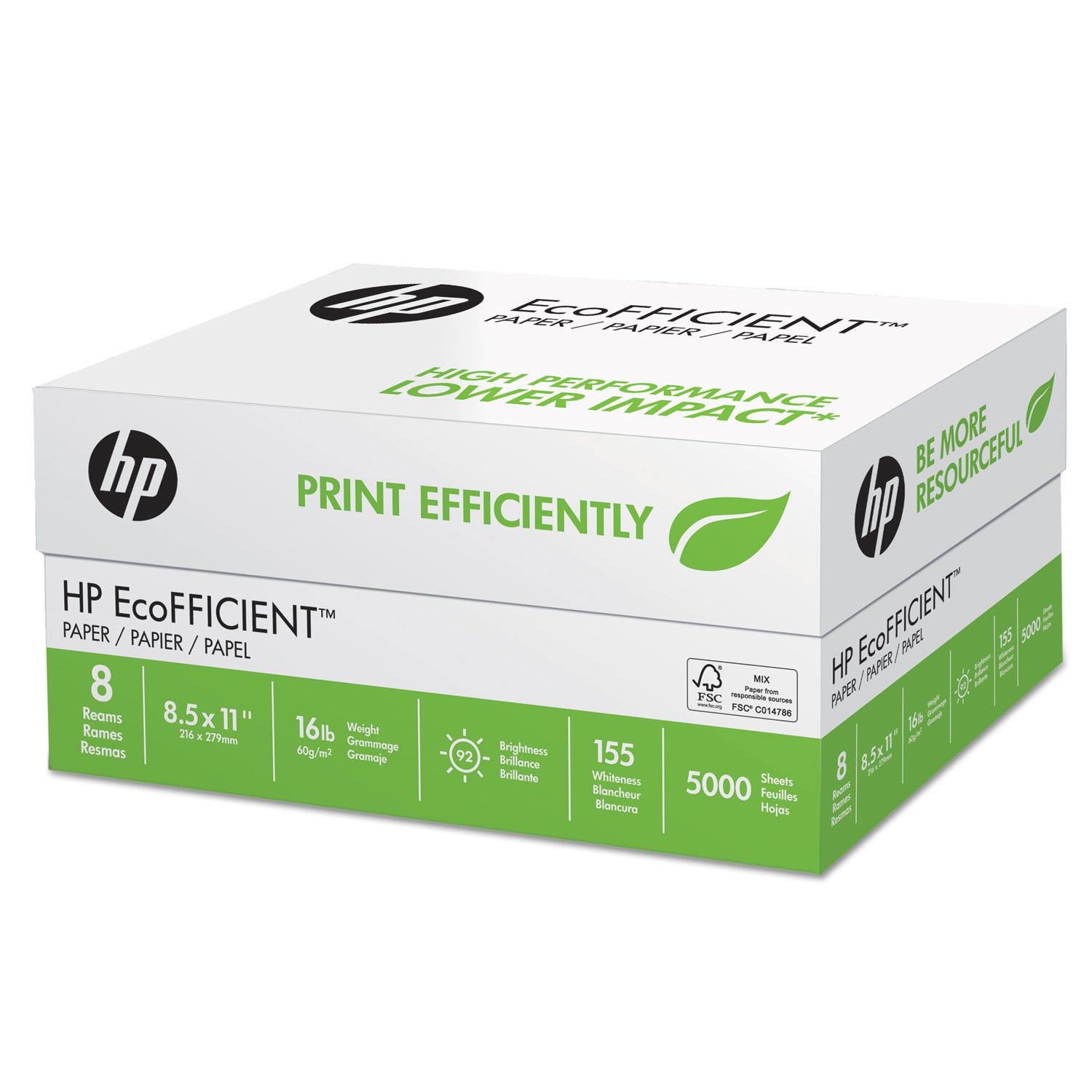 92 Brightness 16lb White Paper 5000 Sheets K946342