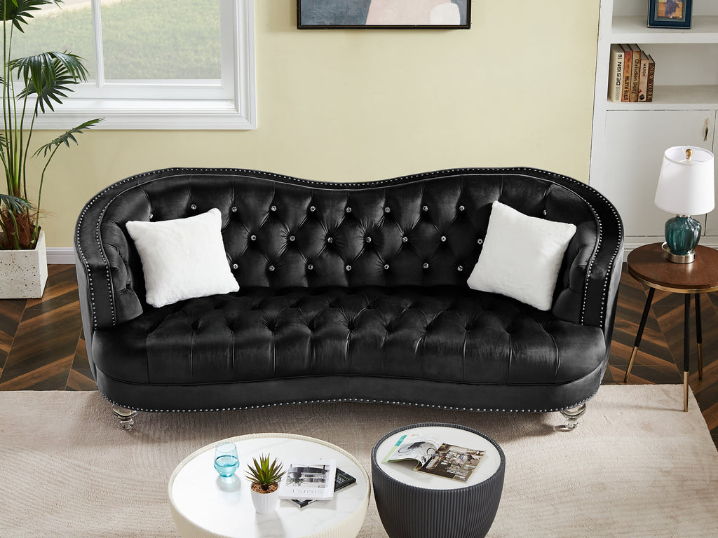 Black Tufted 3P Sofa Z64008