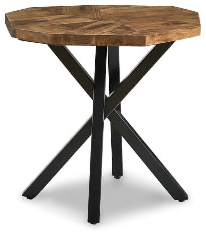 Brown/Black End Table S9106