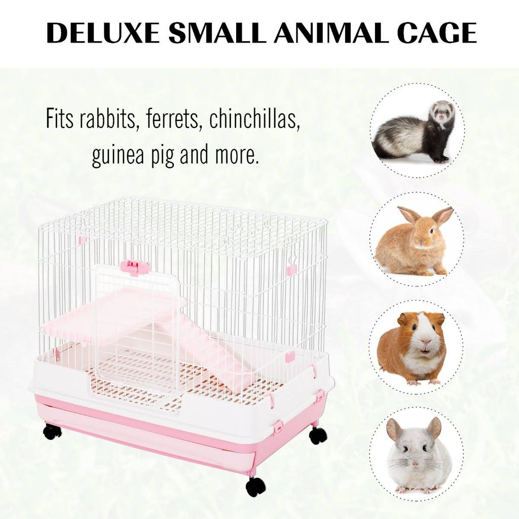 Indoor Rabbit Cage Small Animal House with Wheels L9595