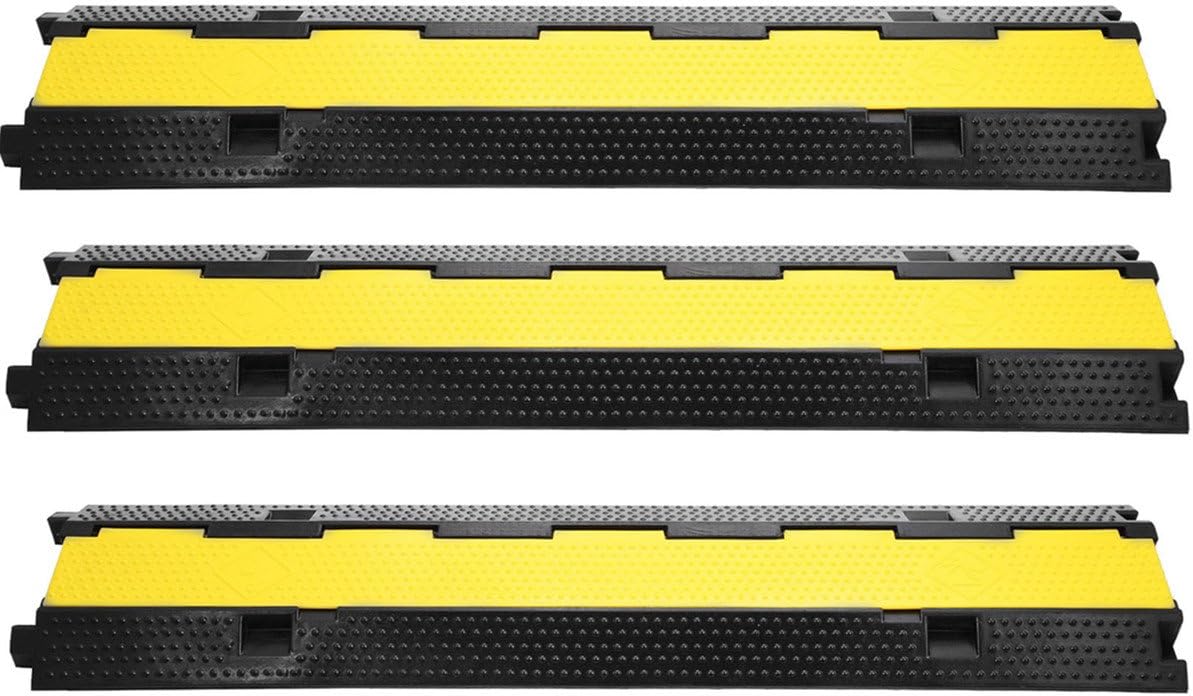 Rubber Cable Protector Speed Bump (4 Pack Single Channel) Pack of 2 B584