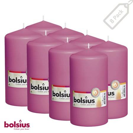 Pink 3 inch x 6 inch Unscented Dripless Set of 8 Pillar Candles W218138