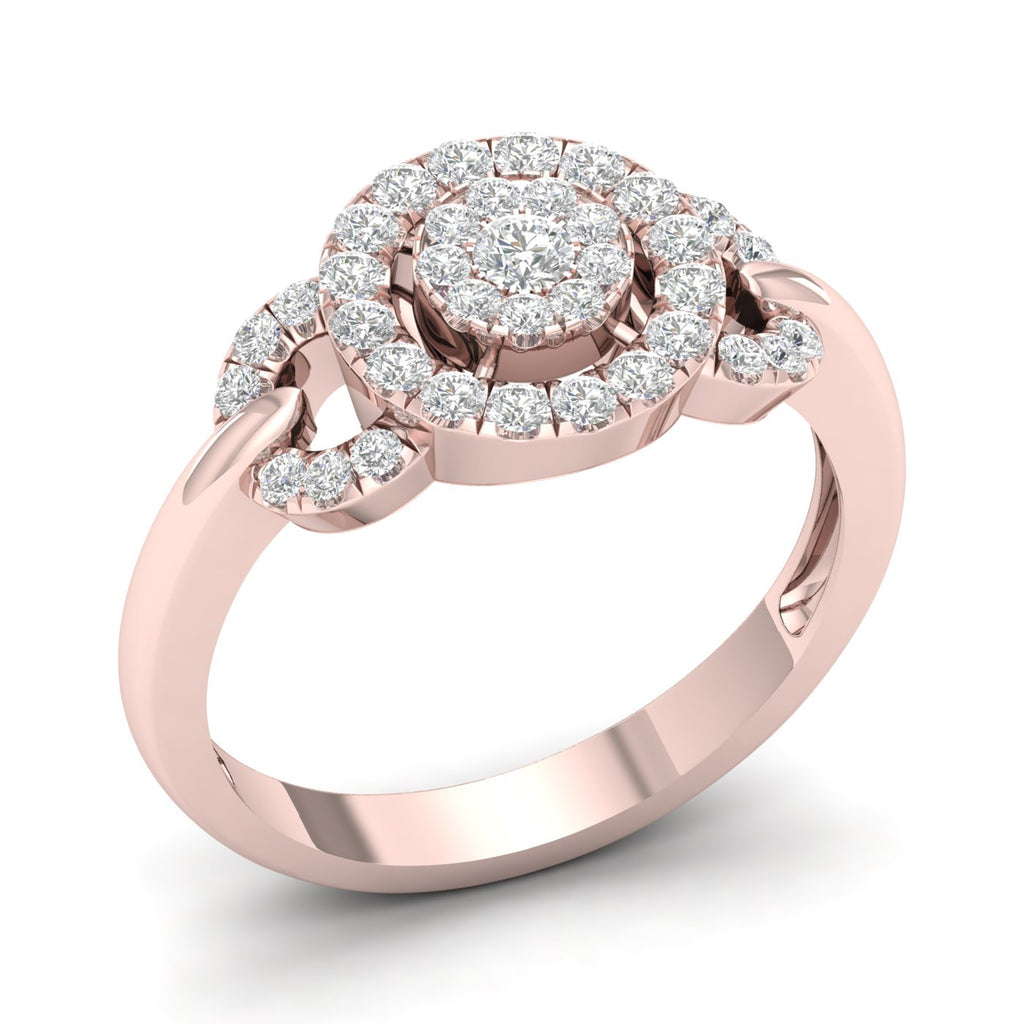 10K Rose Gold Diamond Cluster Engagement Ring C4527