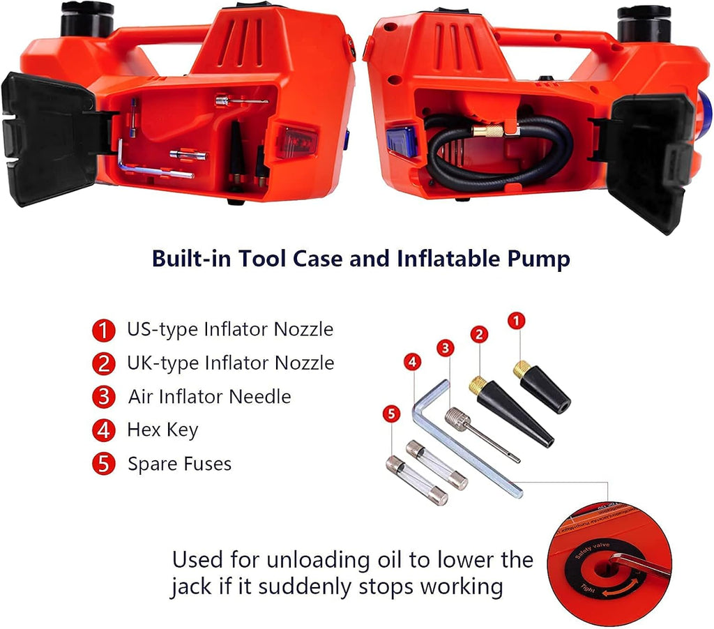 5 Ton 12V Electric Car Jack with Built-in Inflatable Pump O132063
