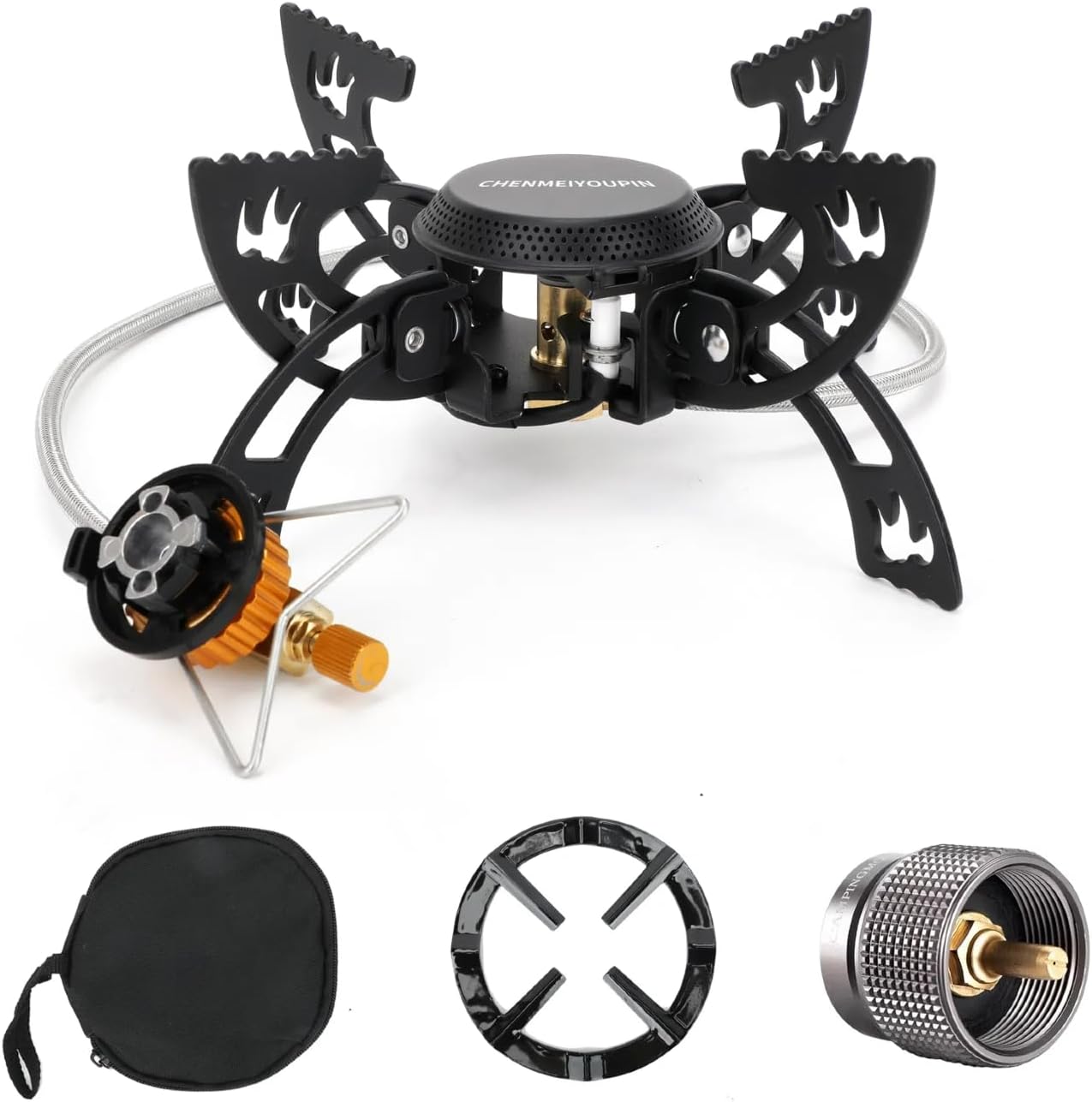 Portable Camping Stove with Adapter Wok Stand X648