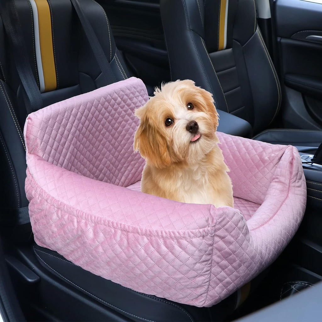 Dog Car Seat Pet Booster Seat with Pocket, Non-Slip Base, Thickened Sponge Pad, Black, Pack of 2 J506
