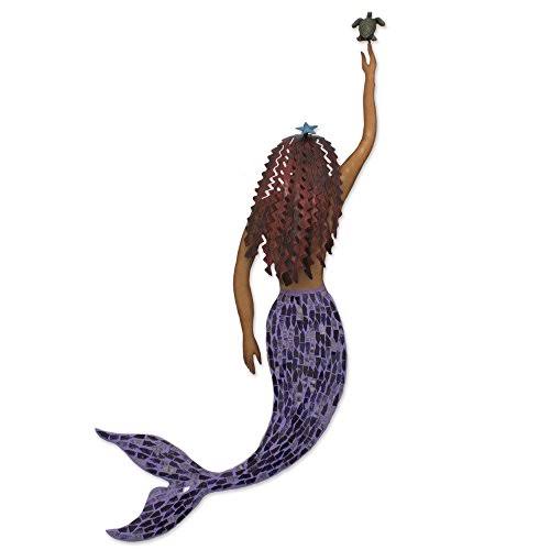 Handmade Iron and Glass Mosaic Mermaid Wall Decor M835