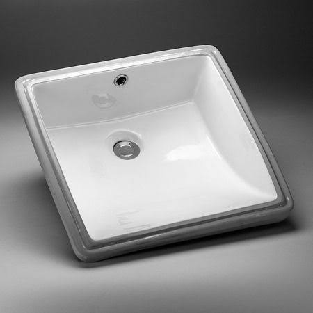17 in. CUPC Square Undermount Sink Set in White X4149