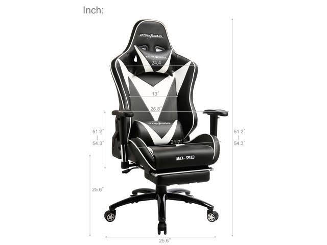 Gaming Chair with Footrest High Back Swivel D84629