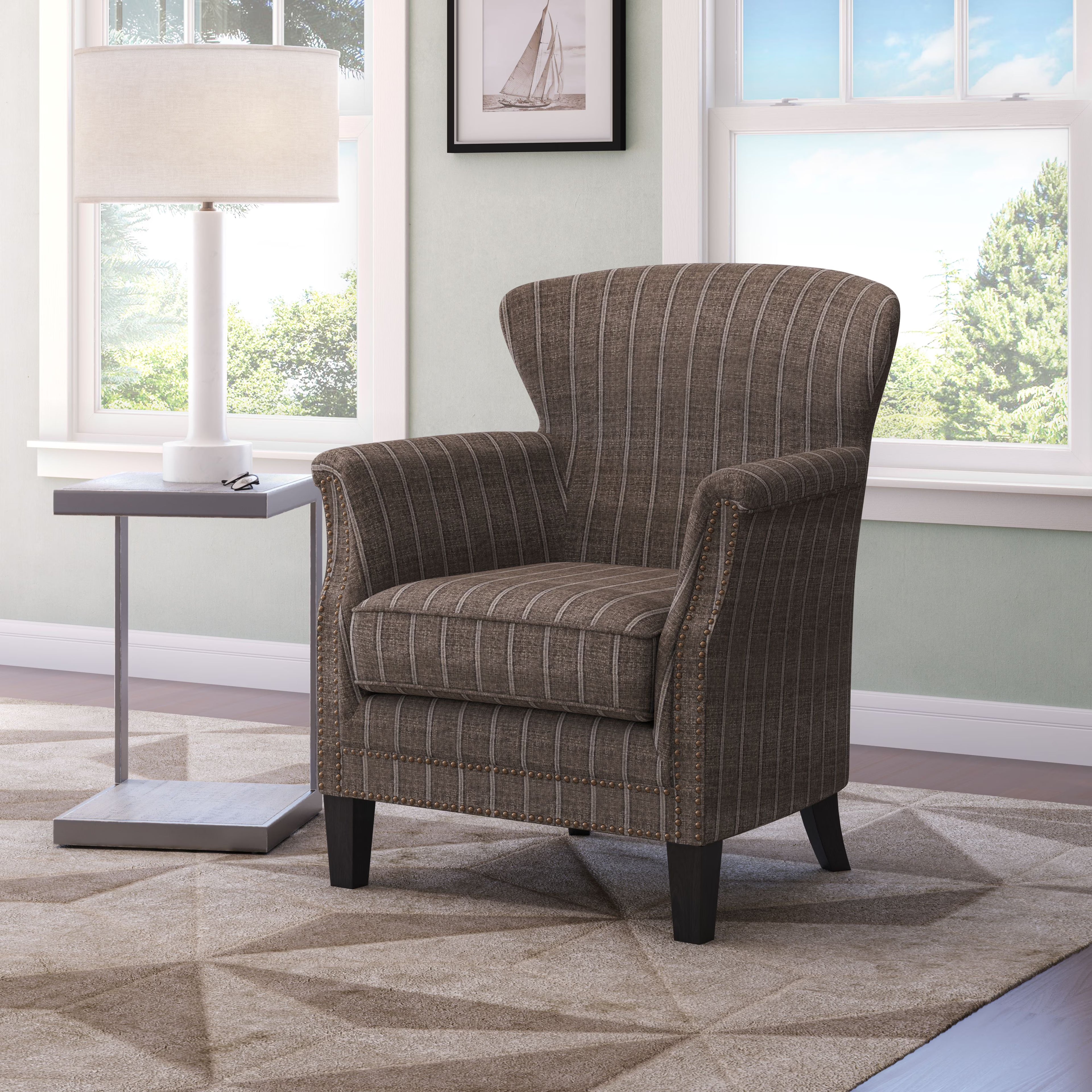 Classic Upholstered Accent Chair with Nailhead Trim H995