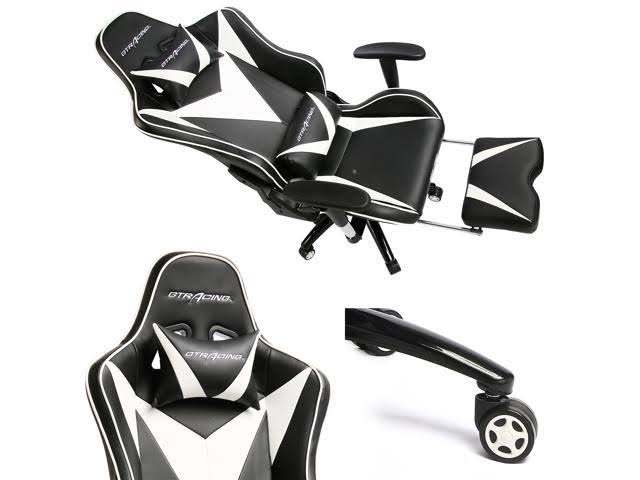 Gaming Chair with Footrest High Back Swivel D84629