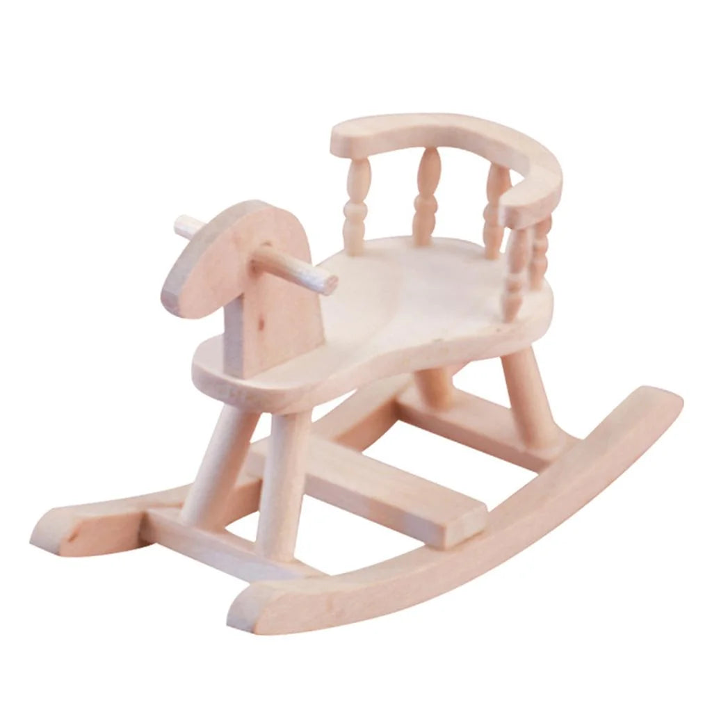 Unpainted Wooden Cockhorse Dollhouse Toy Furniture S415