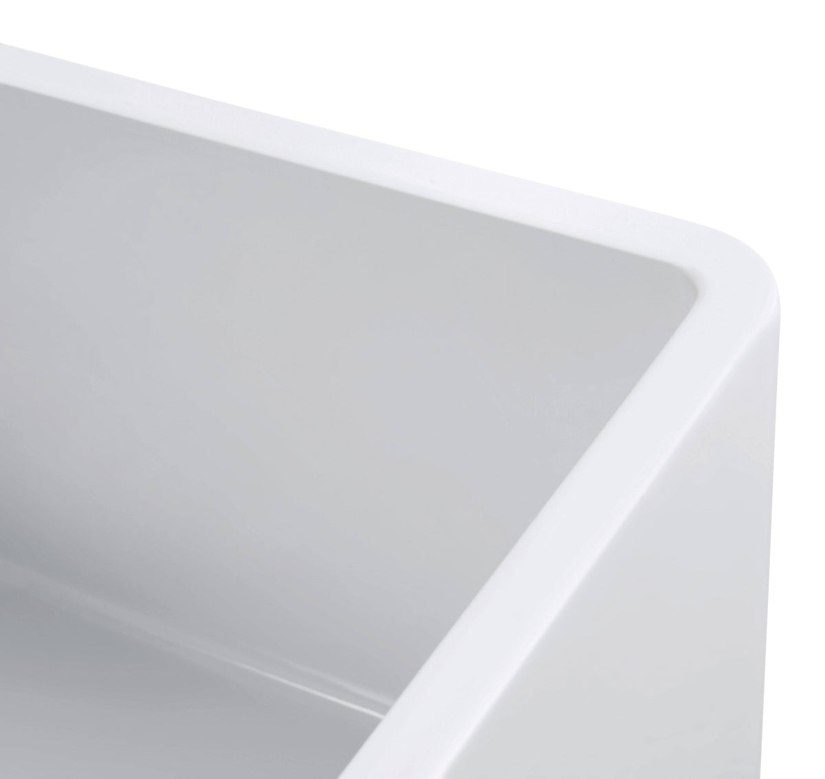 White 30 inch Farmhouse Fireclay Kitchen Sink with Grid and Strainer J664035