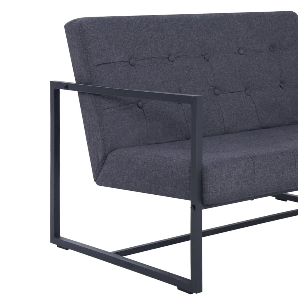 Dark Gray 2-Seater Sofa with Armrests L363