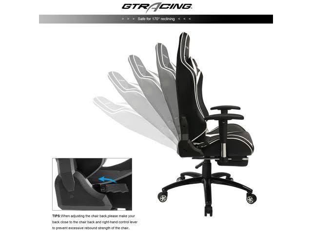 Gaming Chair with Footrest High Back Swivel D84629