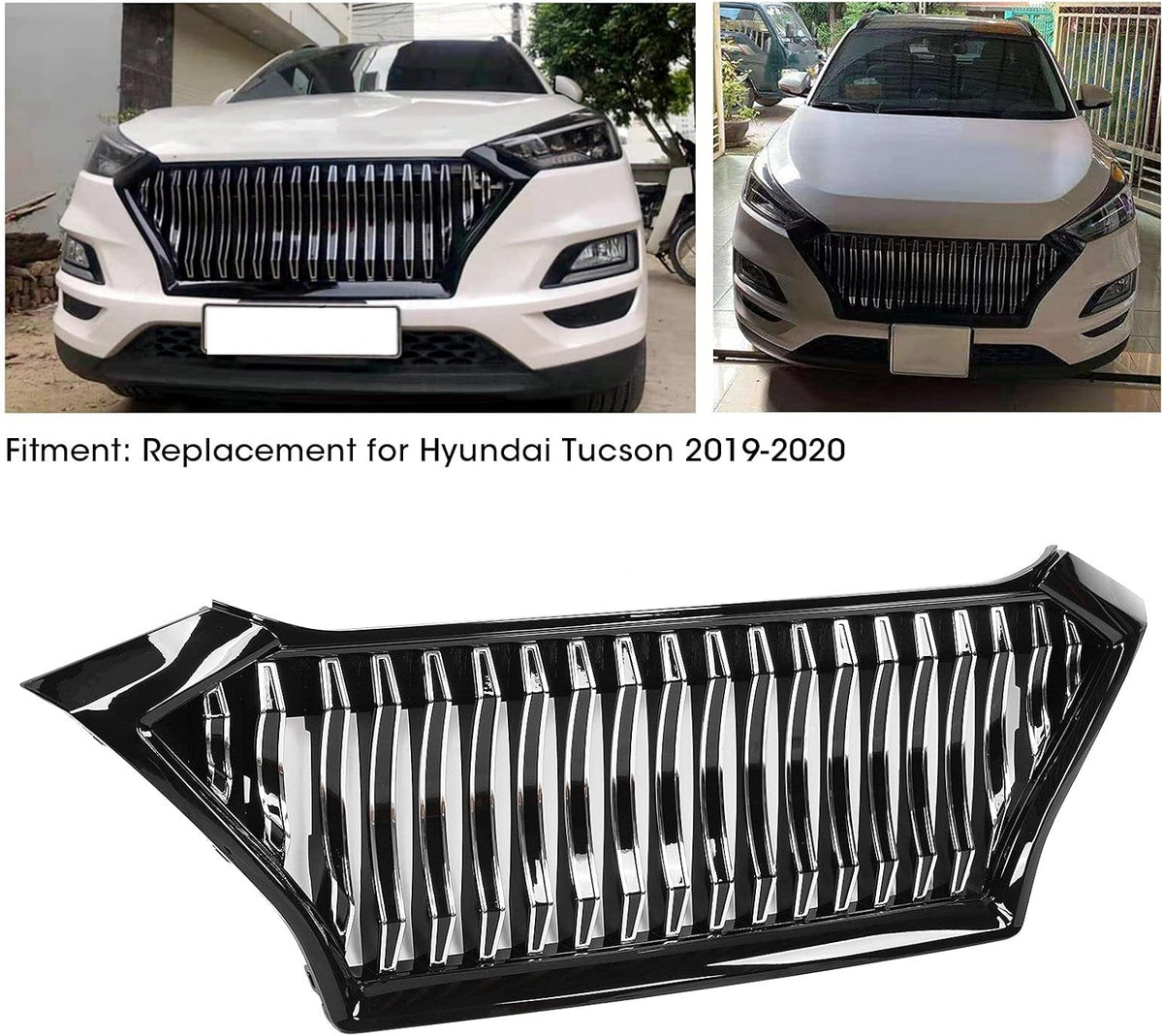 Front Bumper Grille Replacement Radiator Grill for Hyundai Tucson 2019-2020 J490547