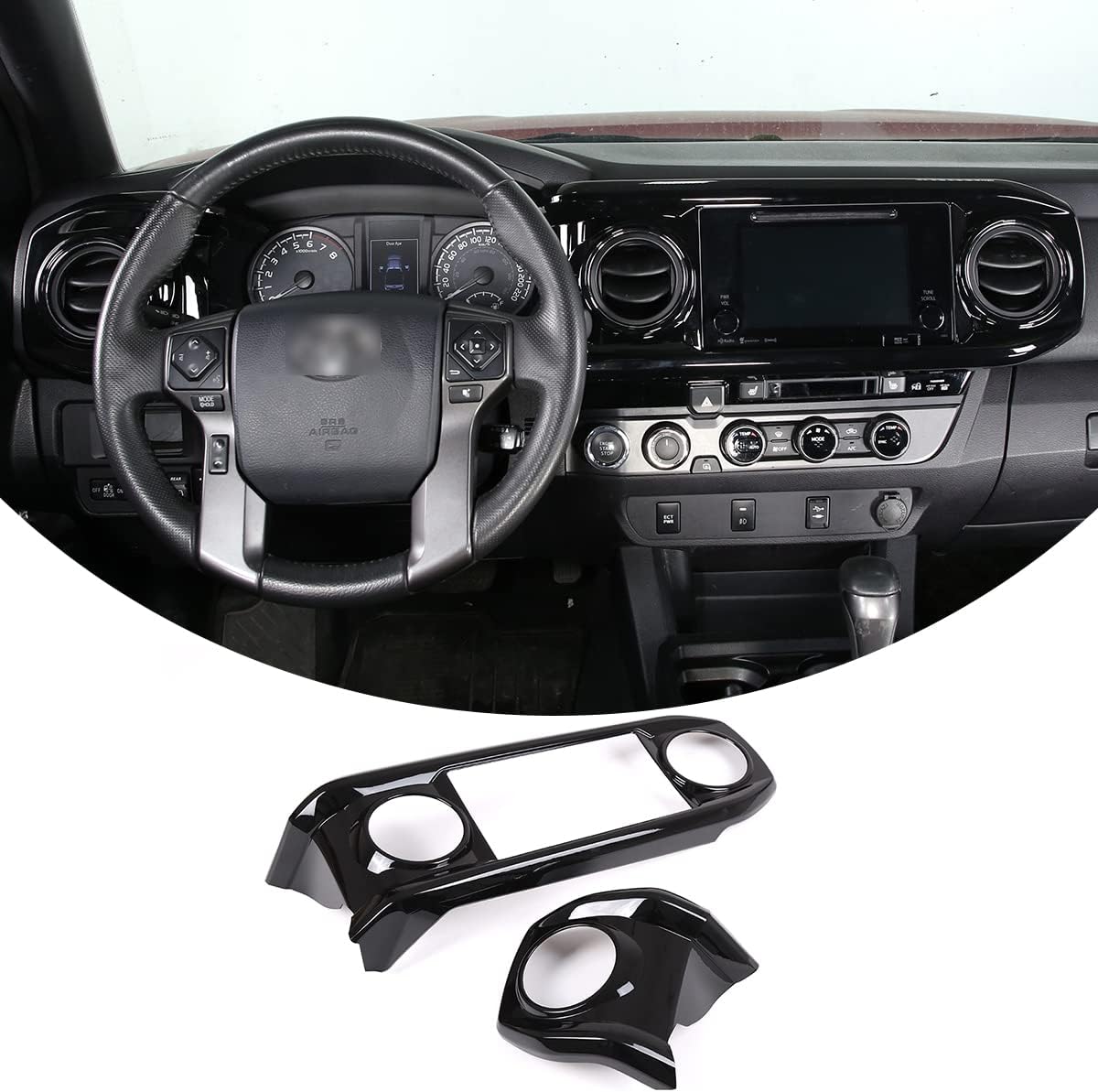 Car ABS Dashboard Panel Cover Trim Stickers Red Black Pack of 2 O19349