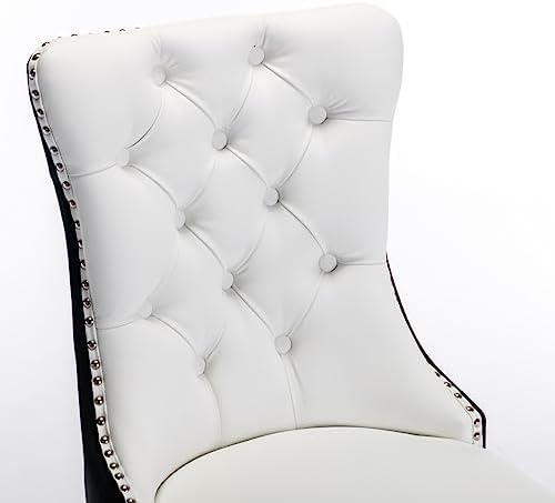 Beige Velvet Tufted Dining Chair with Button Back K796841