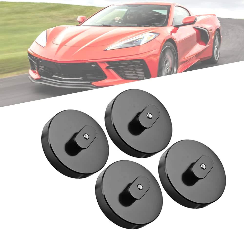 4Pcs Billet Red Aluminum Jack Pads Adapter for Corvette C5, C6, C7 & C8 Models J412