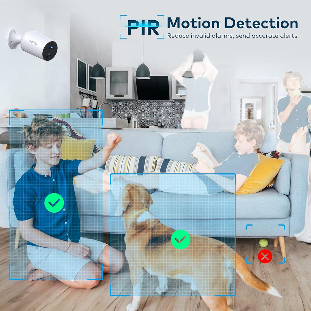 Wireless Battery-Powered Outdoor Security Camera with Night Vision and 2-Way Audio A107