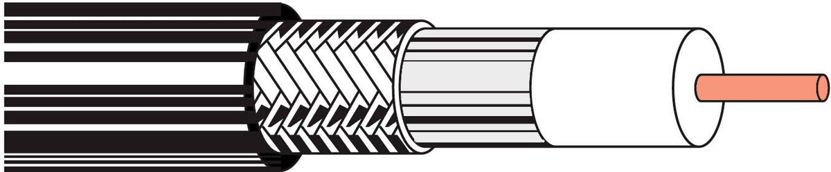 Black RG6 Coaxial Cable 500 Foot G7628