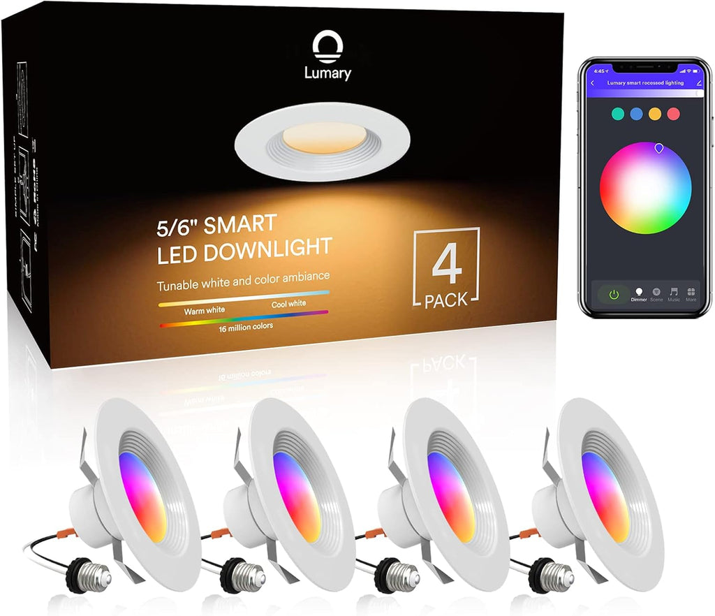 6 Inch 13W Smart Recessed Lights RGBWW Can Lights K230