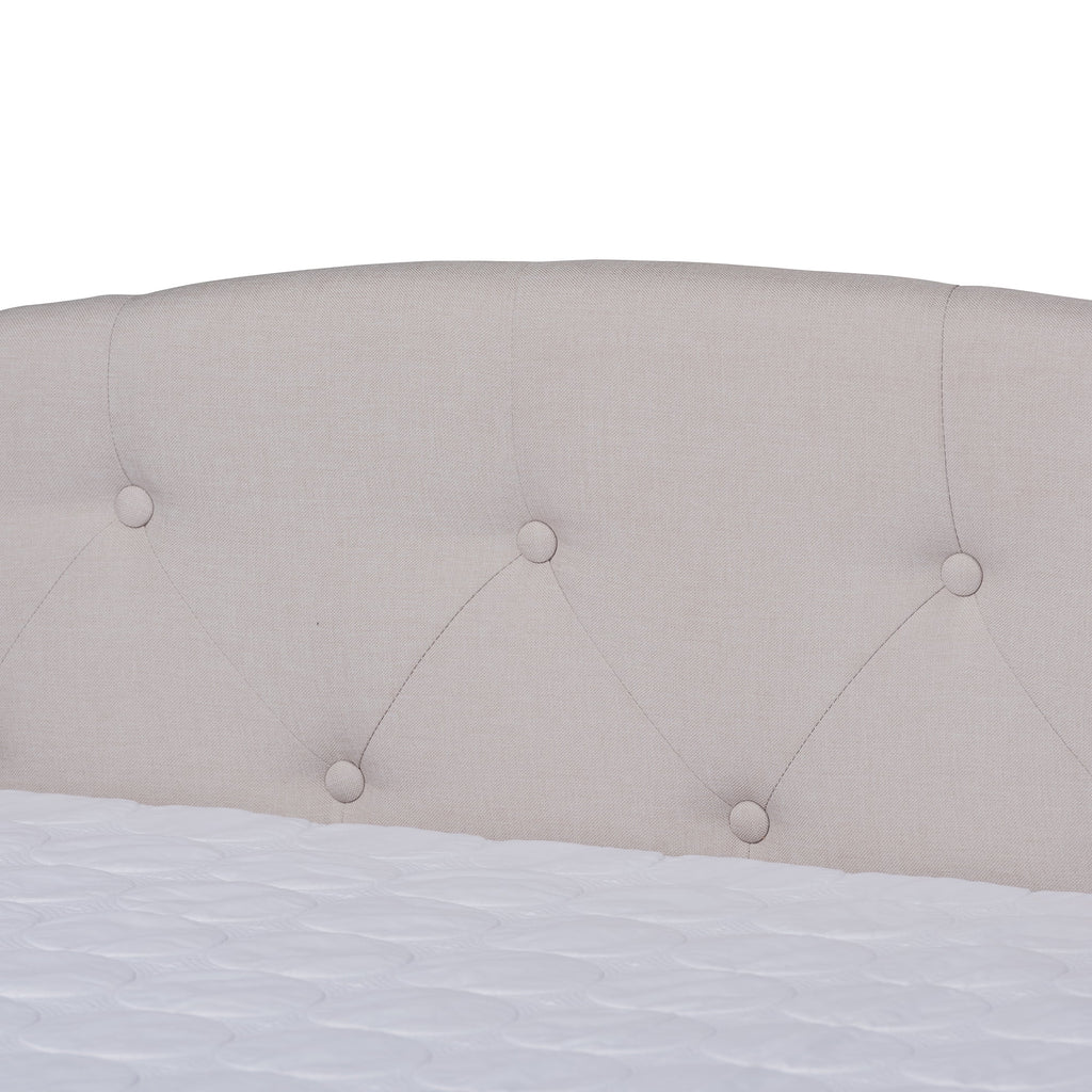 Beige/Black Upholstered Daybed with Trundle F964829