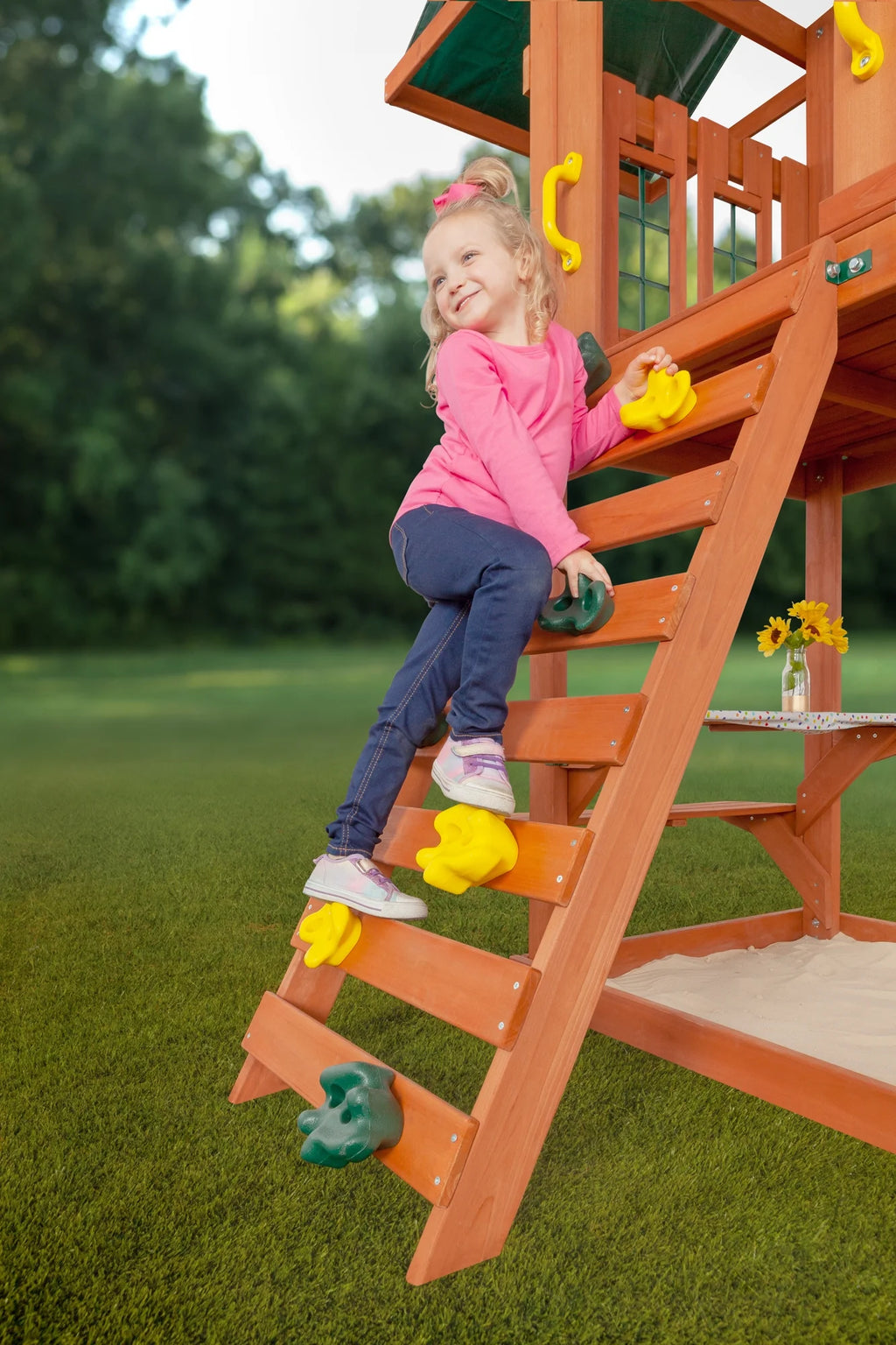 Cedar Wooden Swing Set P60443