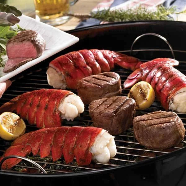 Two 8-10 oz Maine Lobster Tails and Two 6 oz Filet Mignon Steaks B96165