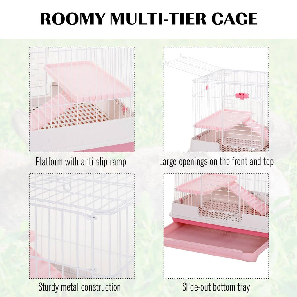 Indoor Rabbit Cage Small Animal House with Wheels L9595