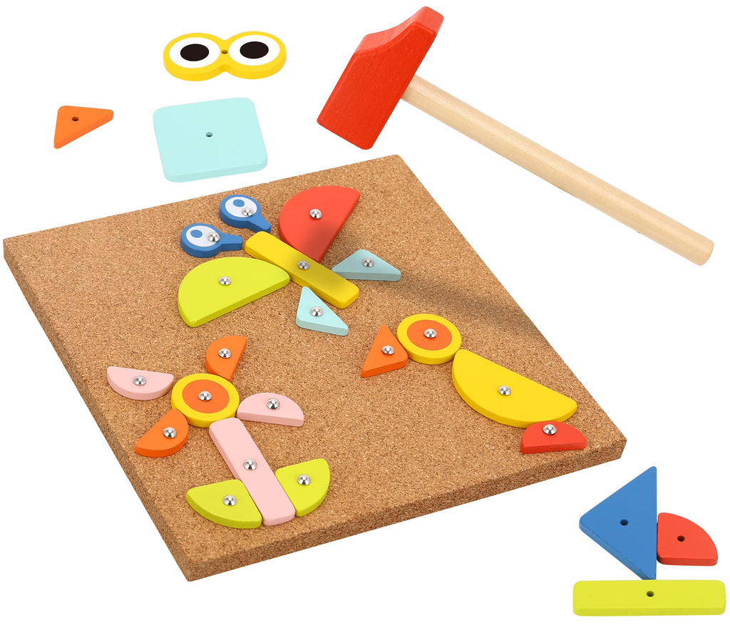 82pcs Wooden Hammer and Nails Pounding Toy G468