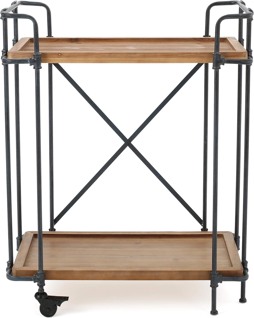 Antique Finish Firwood and Iron Coffee Cart L255