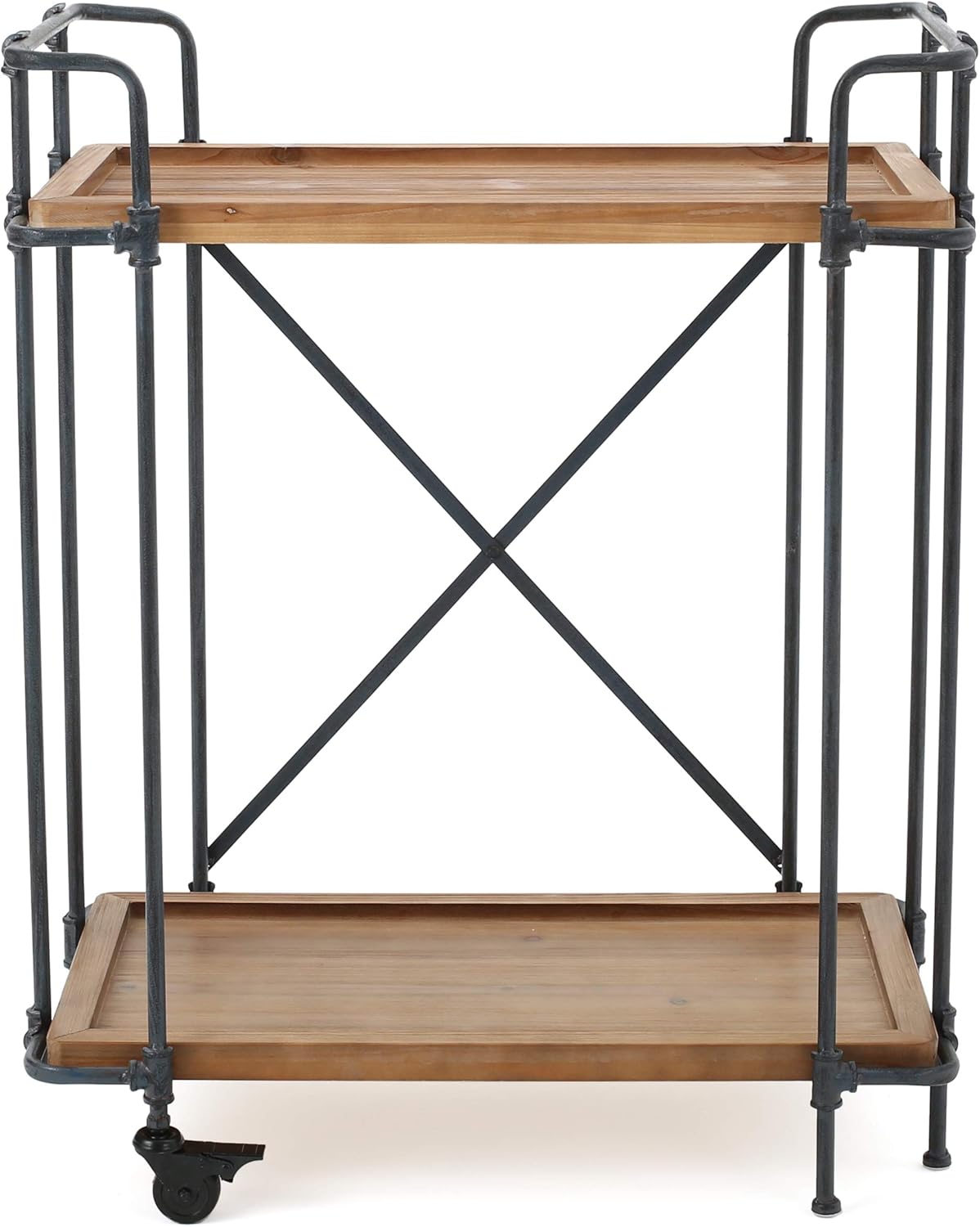 Antique Finish Firwood and Iron Coffee Cart L255
