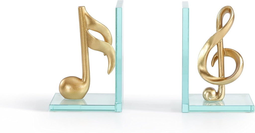 Decorative Gold Glass Bookends V803