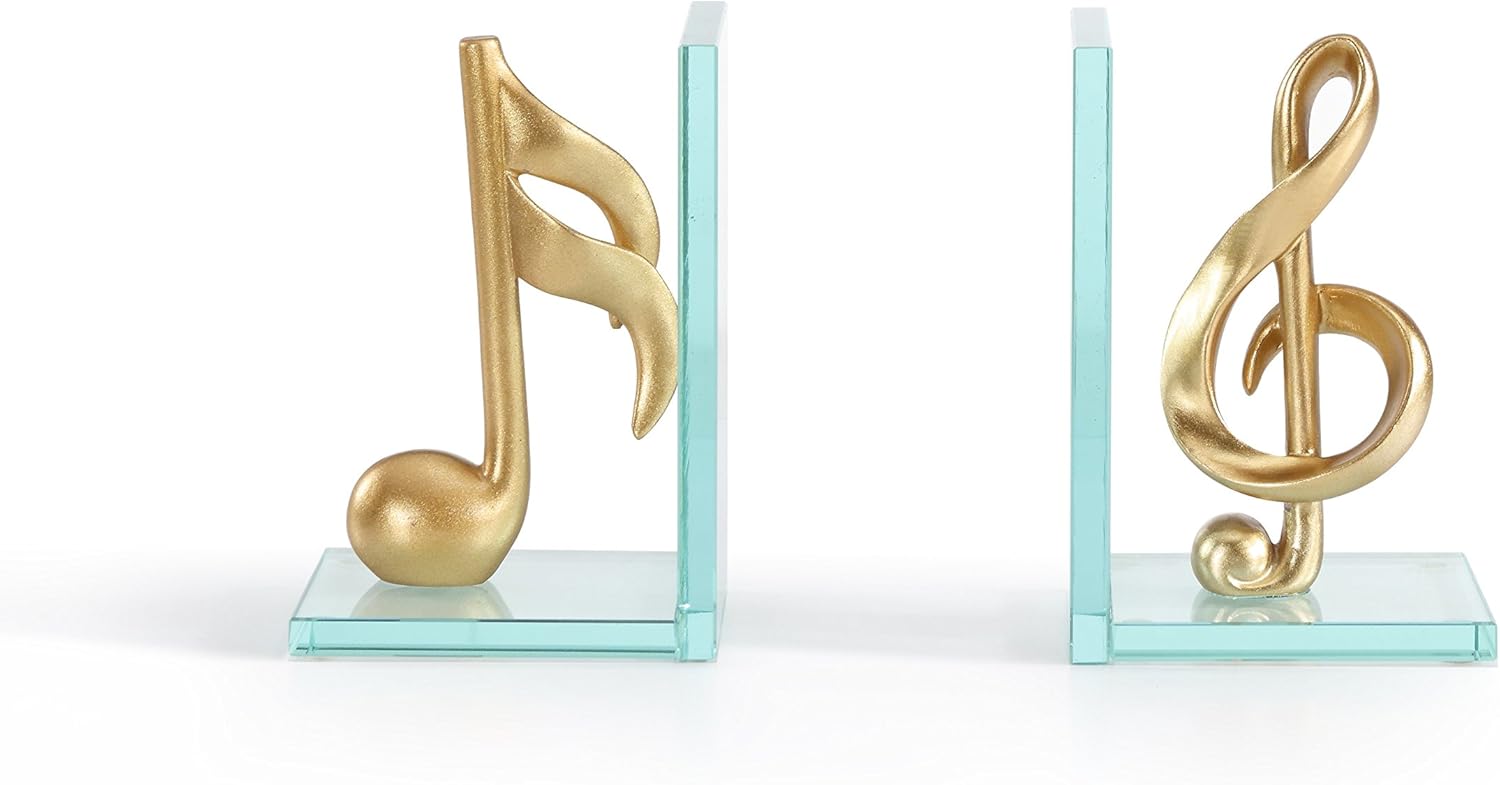 Decorative Gold Glass Bookends V803