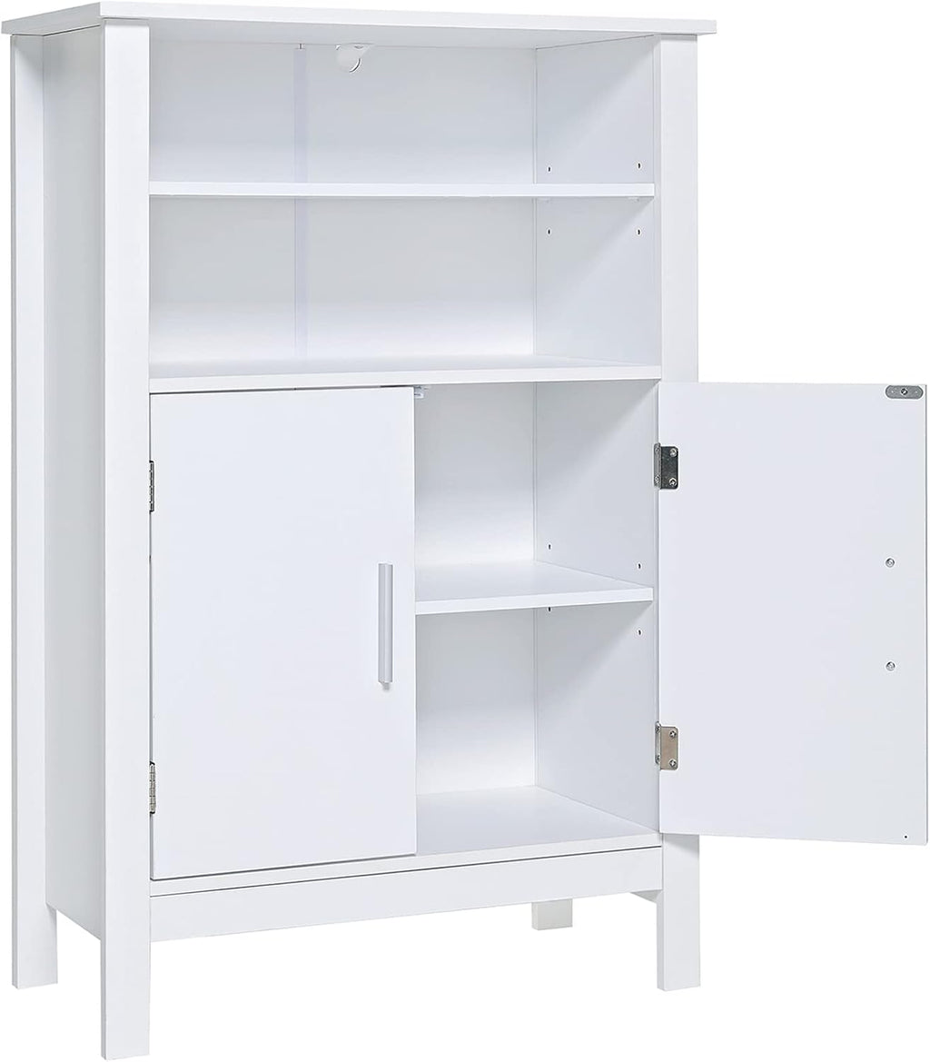 White Bathroom Cabinet with 2 Adjustable Shelves and 2 Doors N9134