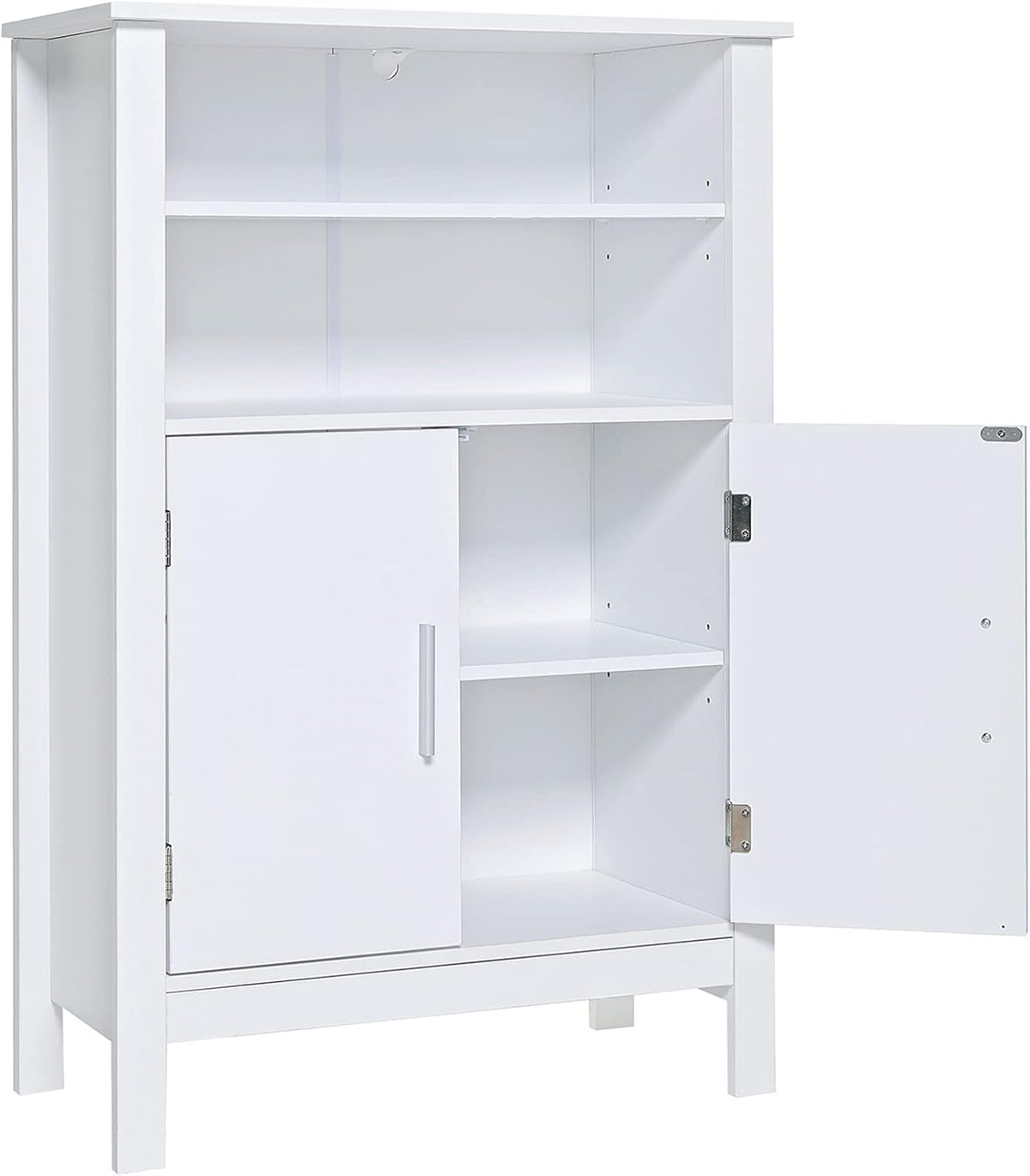White Bathroom Cabinet with 2 Adjustable Shelves and 2 Doors N9134