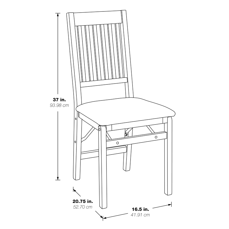Solid Wood Folding Chair, Espresso/Red - 2 count H857594