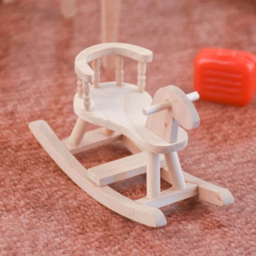 Unpainted Wooden Cockhorse Dollhouse Toy Furniture S415