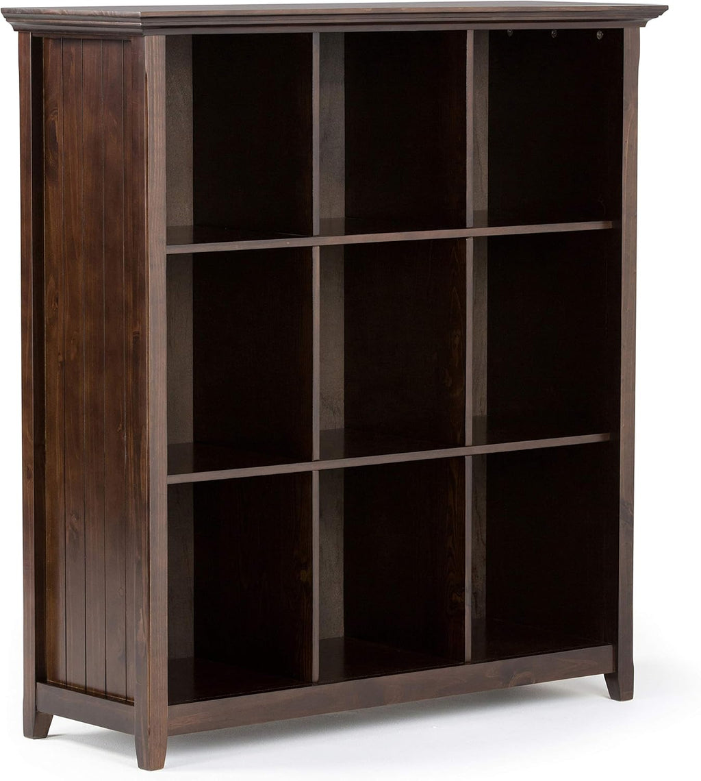 Rustic 9 Cube Bookcase and Storage Unit in Brunette Brown with 9 Shelves J3993