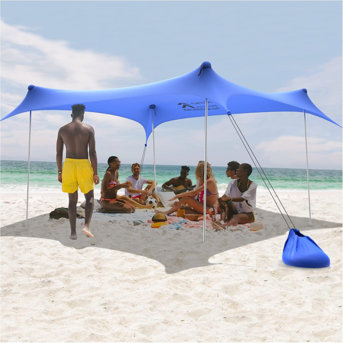Pop Up Beach Tent Sun Shade with Carrying Bag, UPF50 UV Protection, Large Q9872
