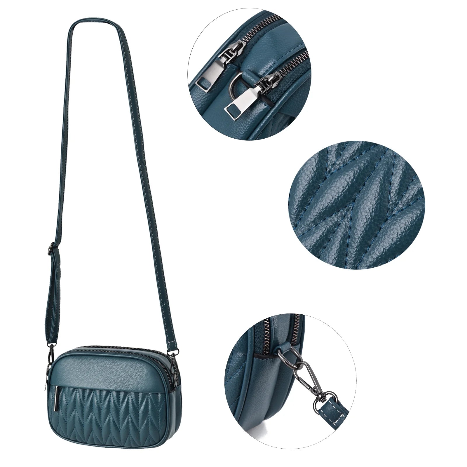 Leather Crossbody Bag with Adjustable Strap E357