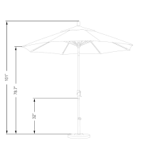 Bronze Aluminum Market Umbrella with Collar Tilt X768040