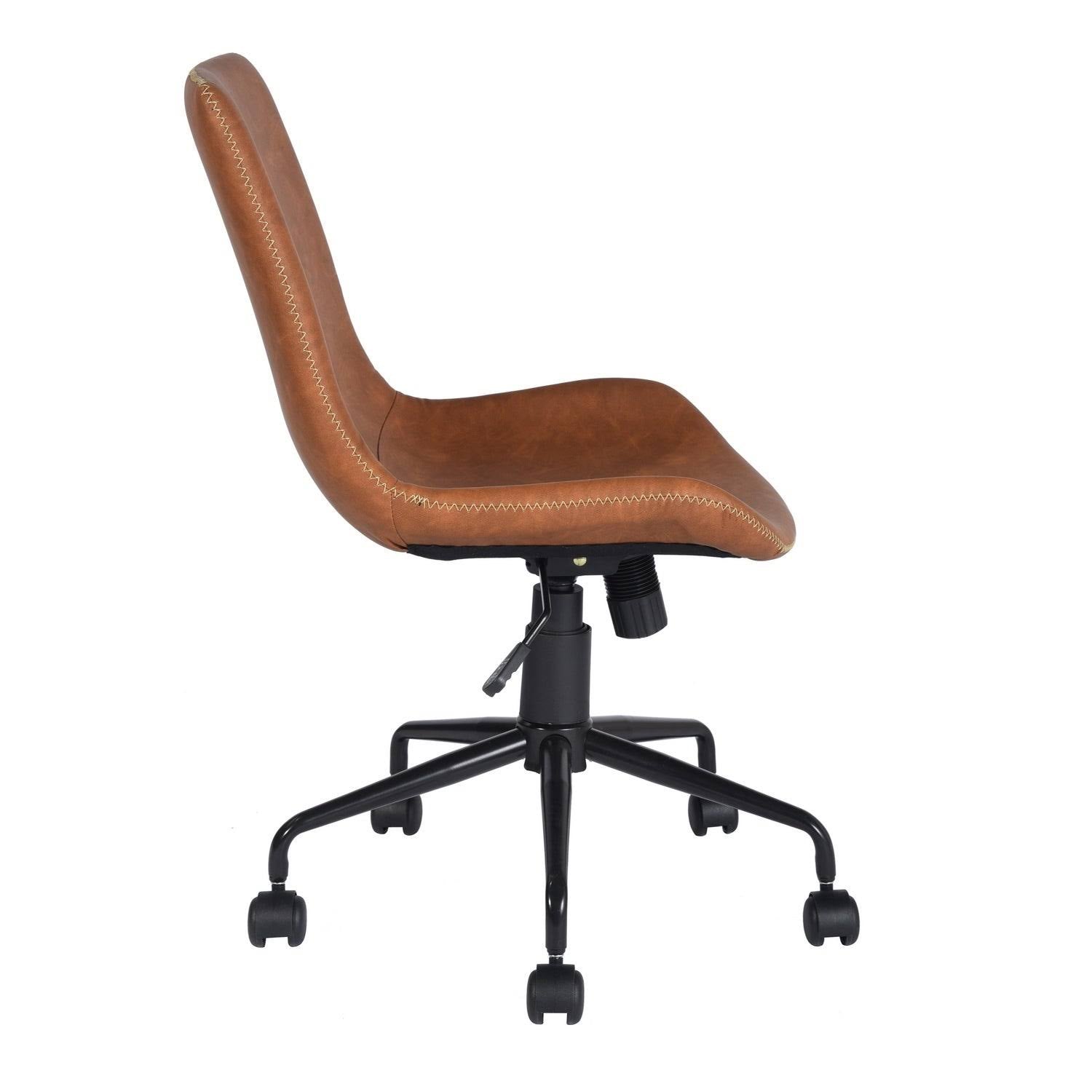 Brown Faux Leather Desk Chair Q820465