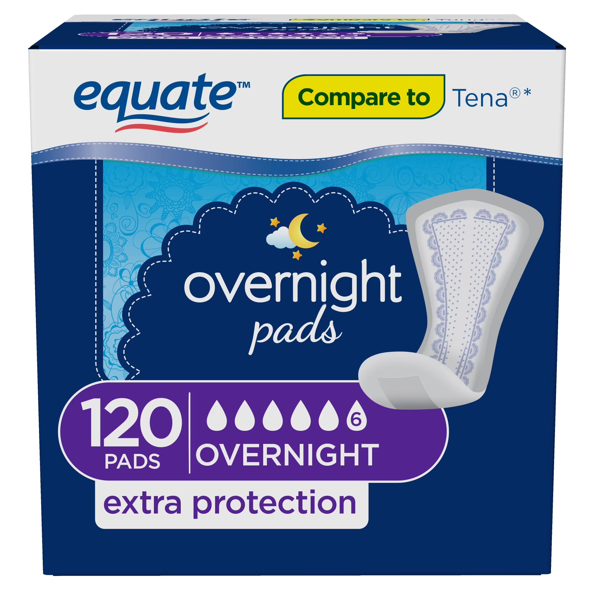 Incontinence Pads, Ultimate Absorbency, Extra Coverage (120 Count) H408