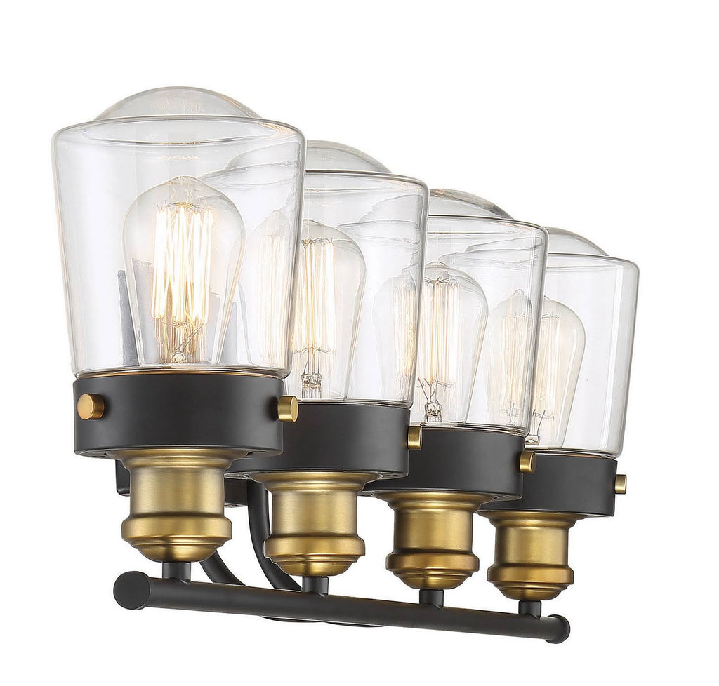 Vintage Black with Warm Brass 4 Light Bath Y6629